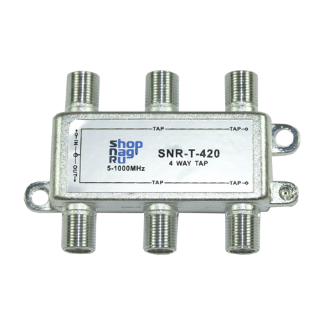 Ответвитель абонентский SNR-T-426, на 4 отвода, вносимое затухание IN-TAP 26dB.