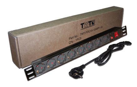 TWT <TWT-PDU19-10A8P-3.0> Блок розеток 8xSchuko базовые 10A 3м